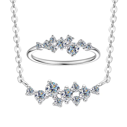S925 Moissanite Diamond Necklace & Ring