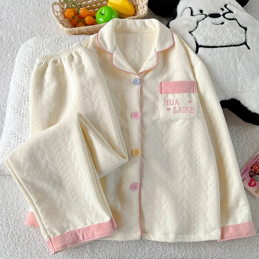 Embroidery Letter Fashion New Women's Pajamas Set
