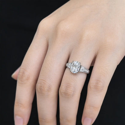 925 Sterling Silver GRA Certified Moissanite Rings