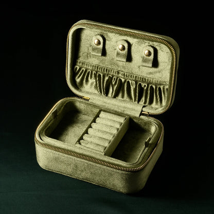 Velvet Jewelry Box Double Layer Design