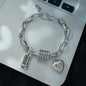 925 Sterling Silver Bracelets with Heart Charm