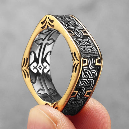 Retro Classical Patterns Stainless Steel Rings