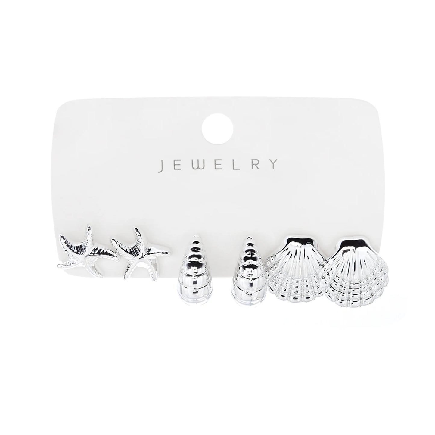 6pcs/Set Trendy Shell Starfish Stud Earrings