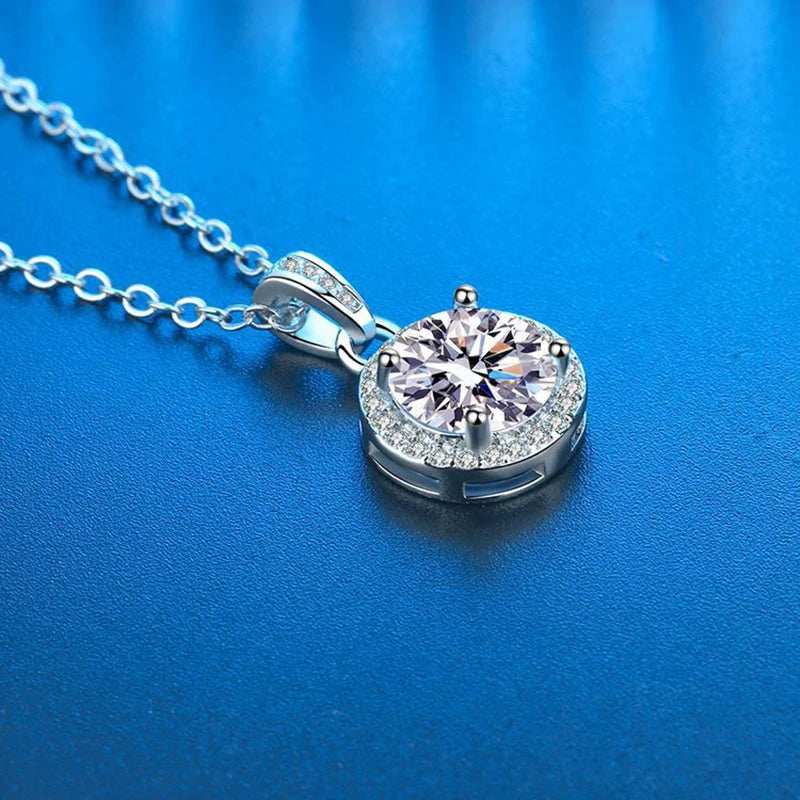 S925 Necklace with Real Moissanite
