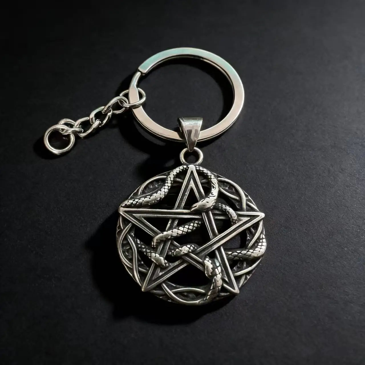 Pentagram Snake Entwined Mysterious Necklace