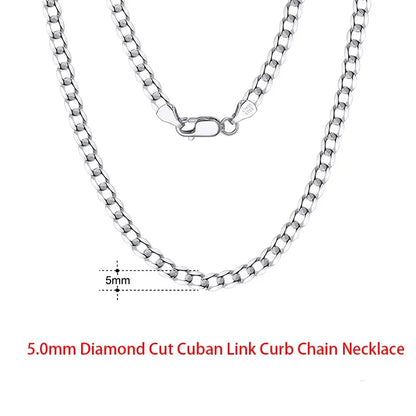925 Sterling Silver Italian Flat Mariner Chain