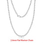 925 Sterling Silver Italian Flat Mariner Chain