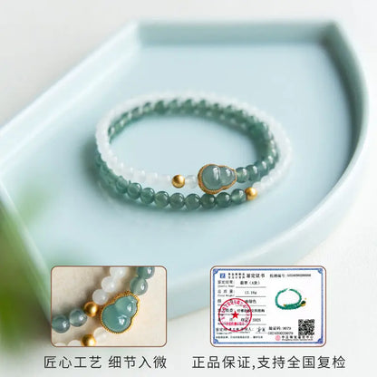 Jade Bracelet with Hetian Jade Inlaid Jewelry