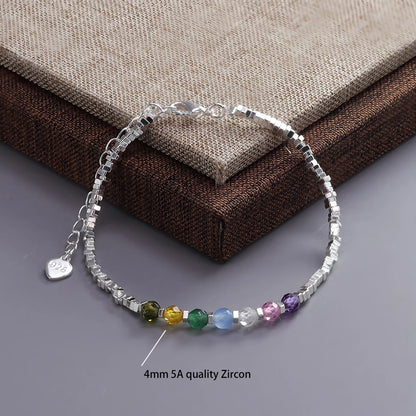 925 Sterling Silver Zircon Love Heart Bracelet