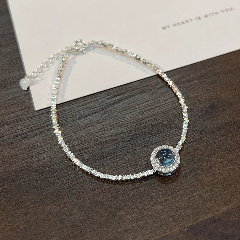 S925 Blue & Purple Gemstone Bracelet