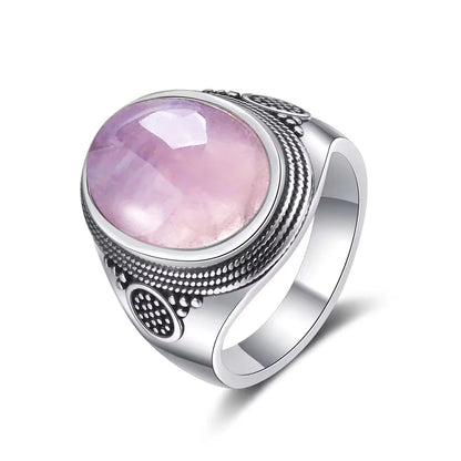 Vintage S925 Sterling Silver Ring with Natural Moonstone Stone