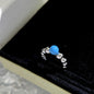 Elegant S925 Ring with Blue Stone Bead