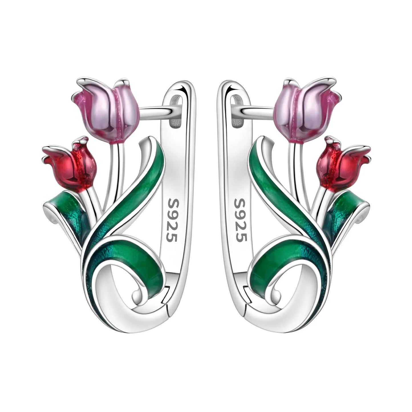Original S925 Blue Iris Flower Earrings