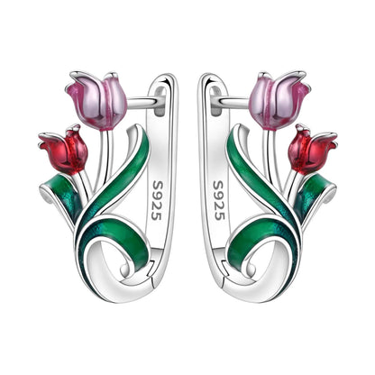 Original S925 Blue Iris Flower Earrings