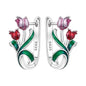 Original S925 Blue Iris Flower Earrings