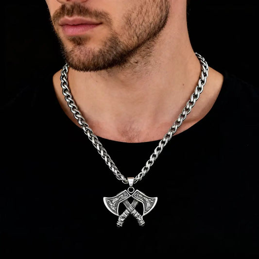 Warrior Double Axe Pendant Necklace