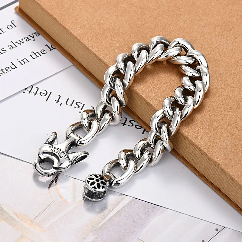 S925 Retro Cuban Trendy Punk Bracelet
