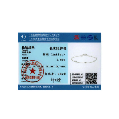 925 Sterling Silver Bead Anklet