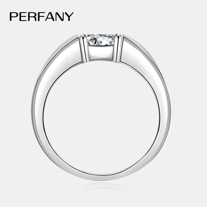 0.5/1CT Moissanite Ring for Men S925 Pure Silver