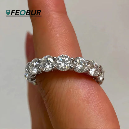 S925 5mm D Color Moissanite Ring