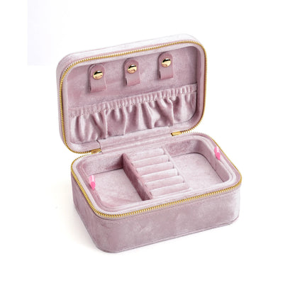 Velvet Jewelry Box Double Layer Design