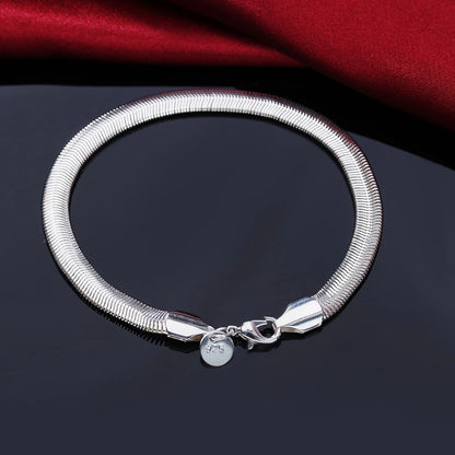 925 Sterling Silver Exquisite Solid Chain Bracelet