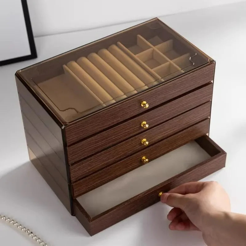 Walnut Multi-Functional Jewelry Storage Box