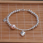 925 Sterling Silver Zircon Love Heart Bracelet