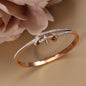 Crystal Cutout Knot Stainless Steel Gold Colour Charm Bracelet