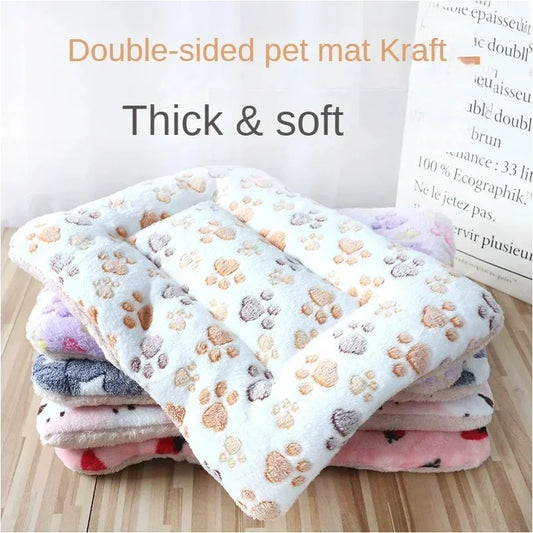 Double Sided Short Plush Pet Sleeping Bed for Cats & Small Dogs