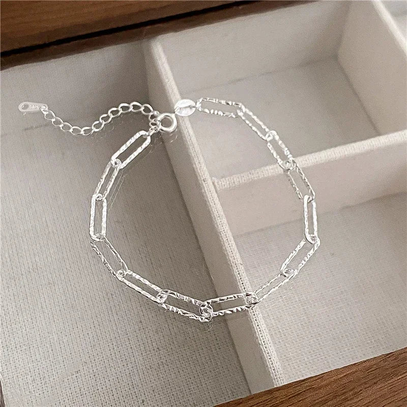 925 Sterling Silver Heart Shaped Necklace Bracelet Set