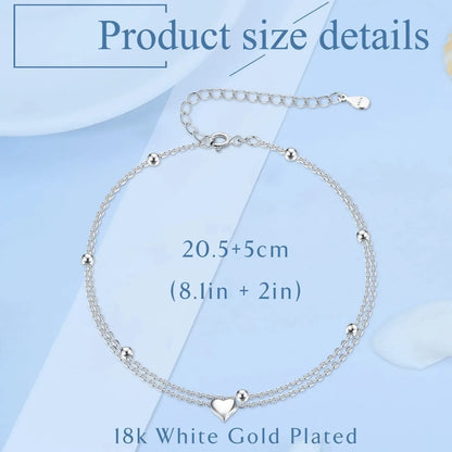 Butterfly Heart Beaded S925 Anklet