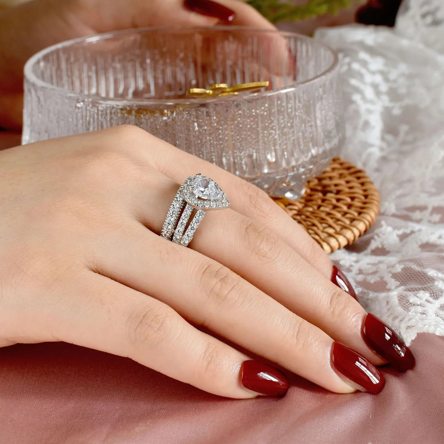 925 Sterling Silver Pear Cut