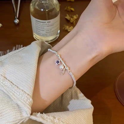925 Sterling Silver Zircon Love Heart Bracelet