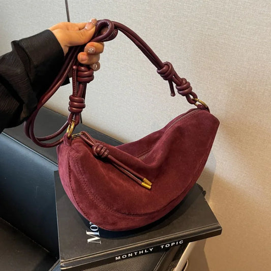 Faux Suede Shoulder Bag for Women