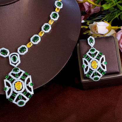 Yellow Green Cubic Zirconia Big Chunky Set