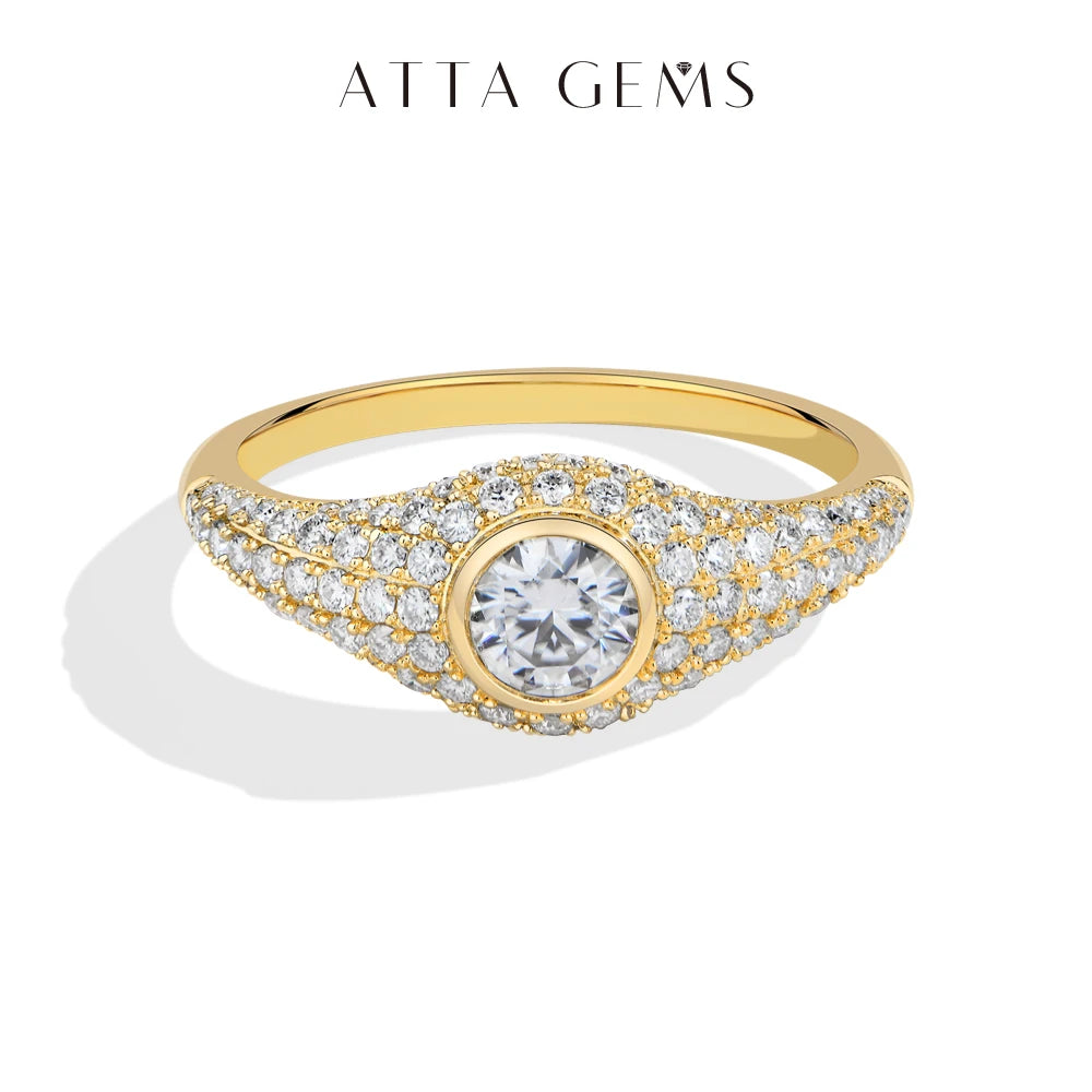 S925 Round Cut Moissanite Silver Ring