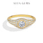 S925 Round Cut Moissanite Silver Ring