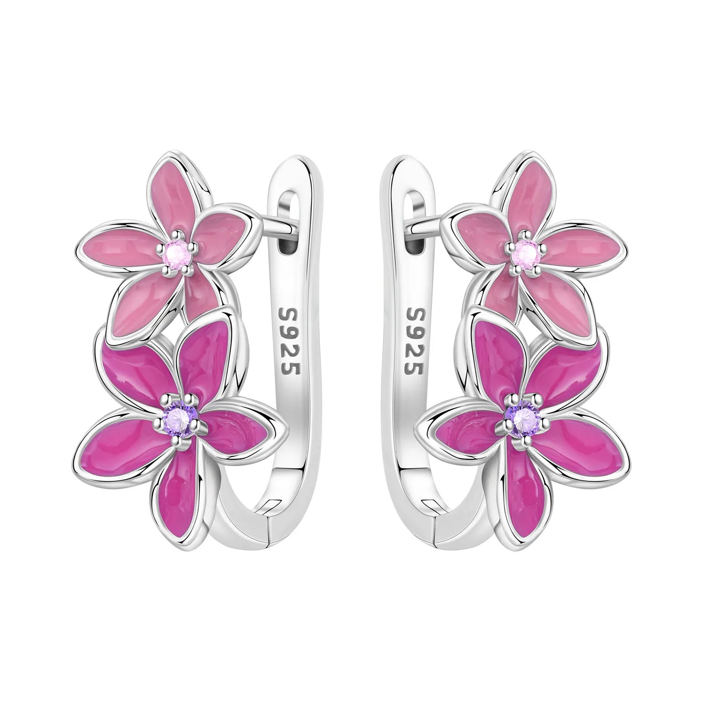Original S925 Blue Iris Flower Earrings