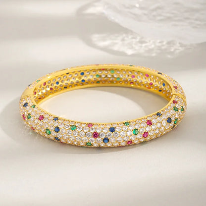 Luxury Real 18k Gold Women's Moissanite Full Diamond Bracelet