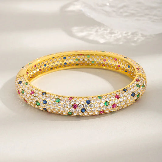 Luxury Real 18k Gold Women's Moissanite Full Diamond Bracelet