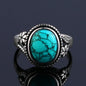 S925 Sterling Silver With Natural Turquoise Stone Rings