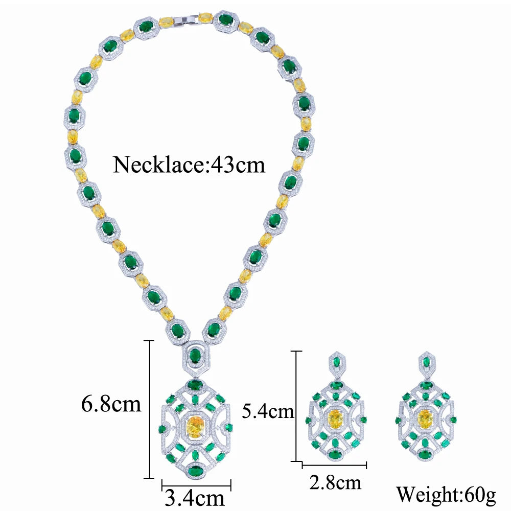 Yellow Green Cubic Zirconia Big Chunky Set