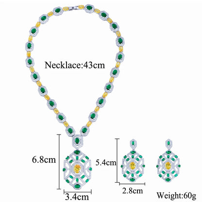 Yellow Green Cubic Zirconia Big Chunky Set