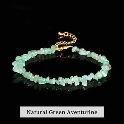 Amethyst Rock Quartz Crystal Stone Chip Bead Bracelet