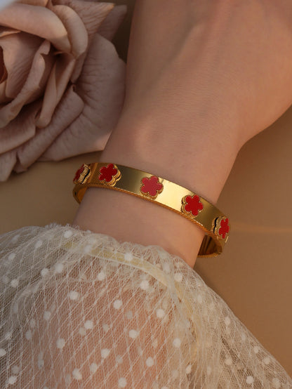 Fashion Acrylic Flower Shape Stainless Steel Bracelet