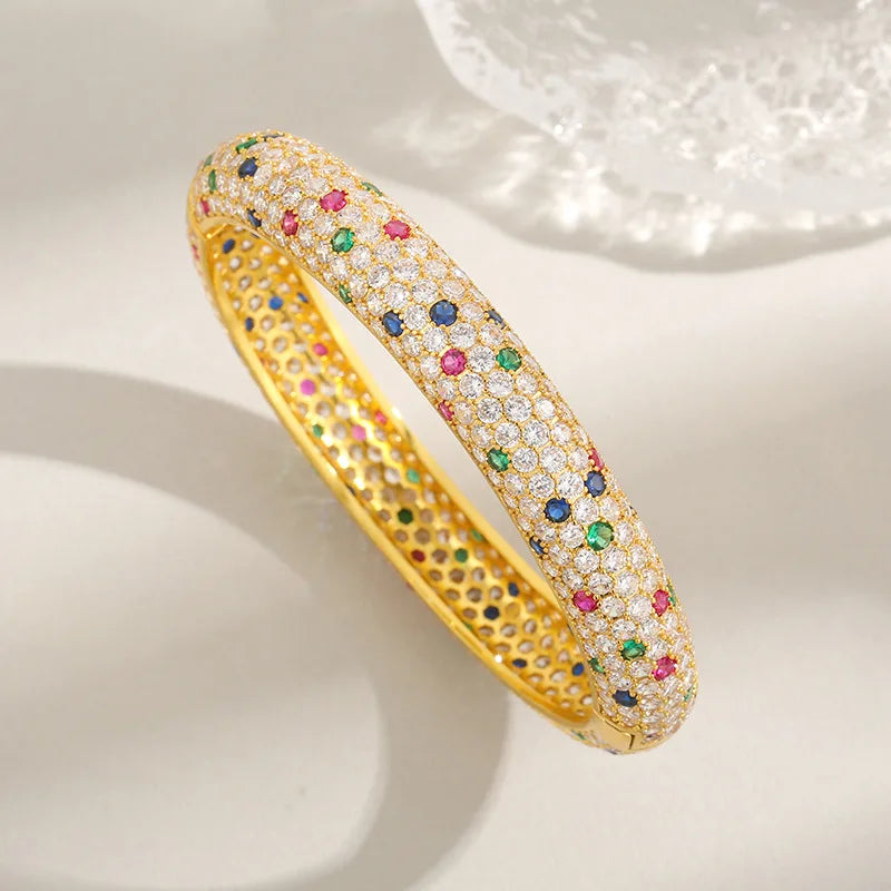 Luxury Real 18k Gold Women's Moissanite Full Diamond Bracelet