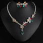 Stereo Sliver Colour Glamour Flower Jewelry Set