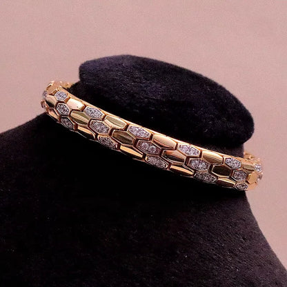 925 Silver Gold-plated Snake Bone Bracelet