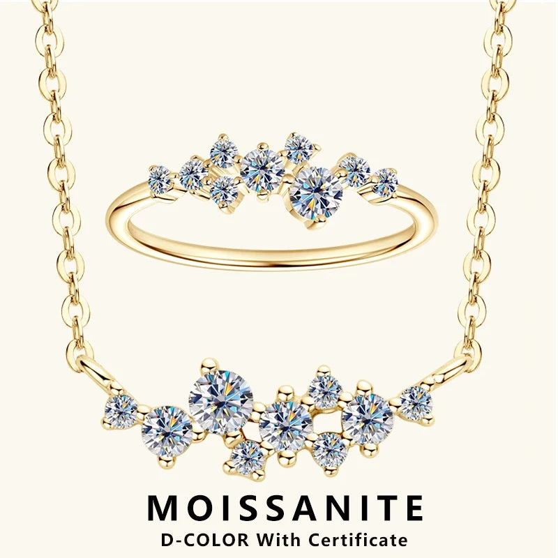 S925 Moissanite Diamond Necklace & Ring